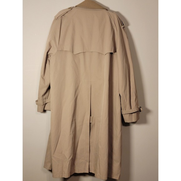 Vintage Misty Harbor Tan Long Double-Breasted  Trench Coat 50R - Picture 6 of 8